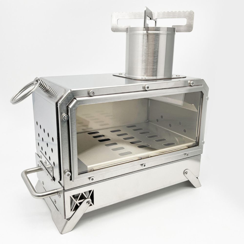 Multi-Fuel Wood Burning Rocket Stove with Viewing Glass