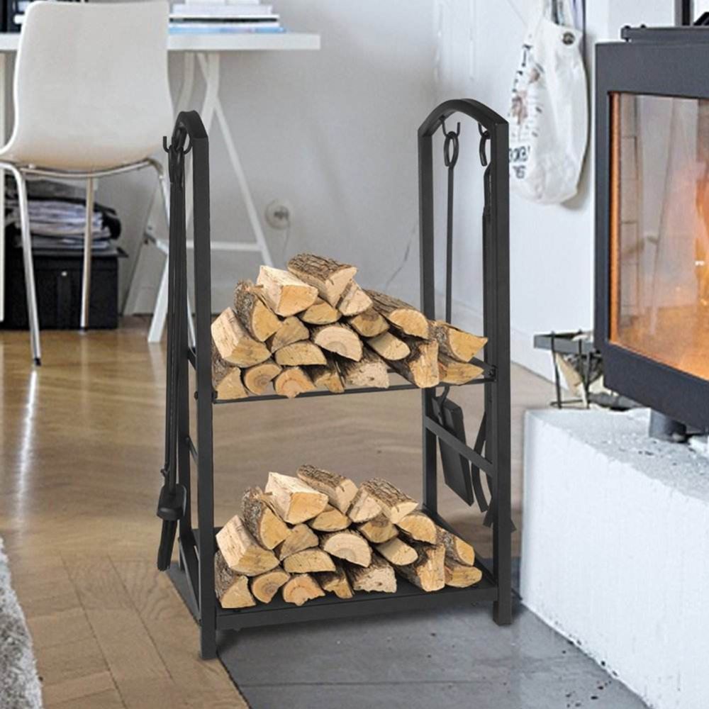 Firewood Rack Fireplace Tool Set